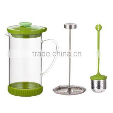 SINOGLASS trade assurance 1000ml borosilicate glass two in one coffee tea maker french coffee press