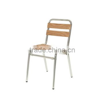 ZT-1076C Aluminum wooden armless chair for restaurant