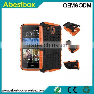 Combo Frosted Plastic Case + Kick Stand for HTC Desire 526, PC Silicone protective back cover case for HTC cell phone