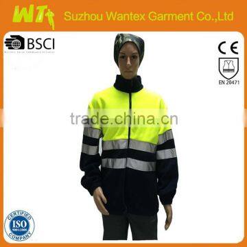 EN20471/343 Fluo-yellow/orange Winter Waterproof Winter Men 7 in 1 Bomber Jacket Park With Reflector