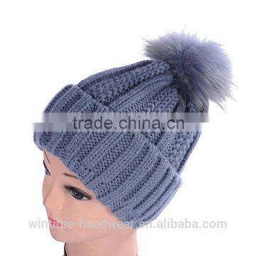 Colorful Solid Warm Woolen Cotton Beanie With Removable Top Ball photo-2