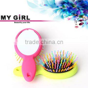 New hair brush factory My girl detangling fancy Anti-static Curl Straight Massage detachable hair brush mini rainbow hair brush