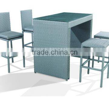 PE rattan bar chair and table
