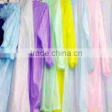 reusable plastic raincoat/PVC raincoat