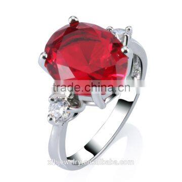 Fashion Wedding jewelry 18K Gold Plated ring With ruby gemstone Jewelry for Anniversary Gift