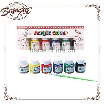 Set Packaging and Acrylic Paints Type poster paint with a painting brush for children,students