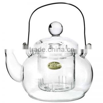 borosilicate drinking glass teapot with plunger