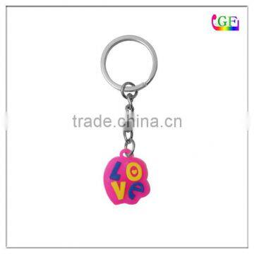 Custom embossed logo key holder round Soft PVC Keychain