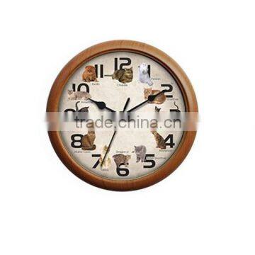 Cason Wooden Cat Sound Wall Clock