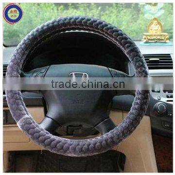 ZX hot sell easy installing velvet steering wheel cover/warm steering wheel cover of high quality