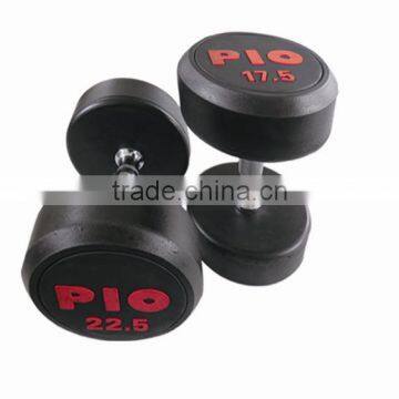 Round Fixed Rubber Dumbbell With Colorful Logo