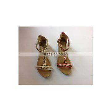 prettysteps guangzhou latest roman style summer flat sandals shoes for ladies