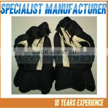 High density 3D embroidery logos hockey gloves/high durability ice hockey gloves