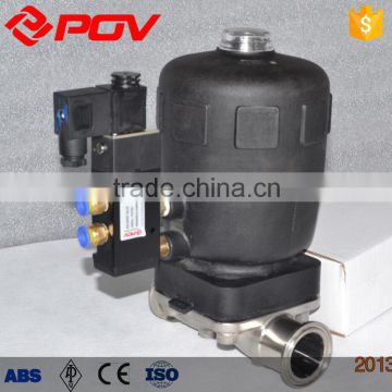 food grade sanitary pneumatic throttle valve with solenoid valve