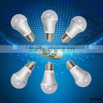 Color temperature adjustable led bulb light e27 6W 9W,2.4g RF Remote Control Led Light Bulb