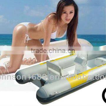 Rubber boat with seats