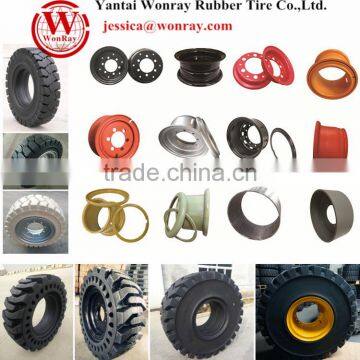 Forklift Scissor Lift Trailer OTR Mining Press-on Solid Tire Wheel photo-3