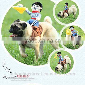 2015 Creative Riding Horse Dog Costume Novelty Pet Clothes Cowboy Dog Clothing photo-3