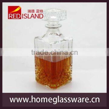 wholesale 750ml handmade clear whiskey wine glass bottle