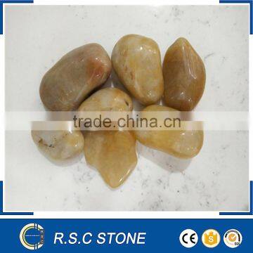 Polished yellow river stone pebble stone
