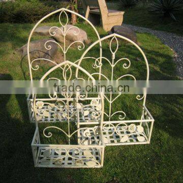 Very Nice Classic Vintage Outdoor Wrought Iron Antique White Water-Proof Metal Unique Vertical Garden Planters