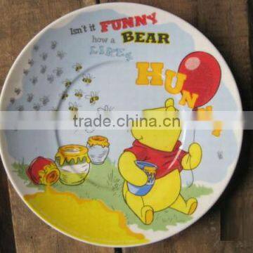 9'' ceramic animal printing plate 9'' promotion ceramic plate