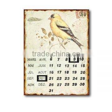 Cheapest!!!Vintage Metal Decorative Sign Metal Wall Plaque Metal Calendar