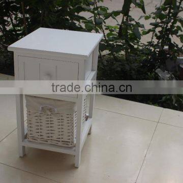 White Wooden Wicker Chest of Drawers ,Wooden Storage Chest photo-3