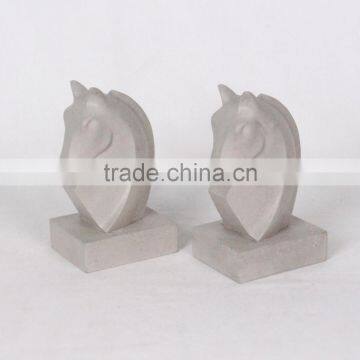 Home Deco Novelty Animal Horse Head Book Stand Modern Concrete Cute Bookends photo-3