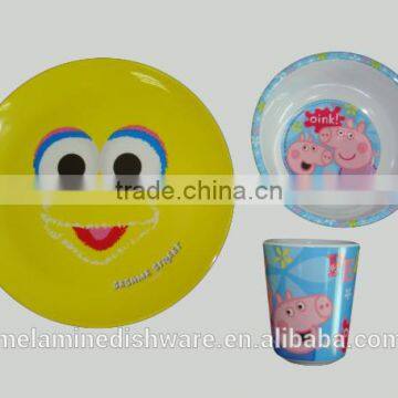 Melamine Children Set,melamine plate,melamine cup,melamine bowl