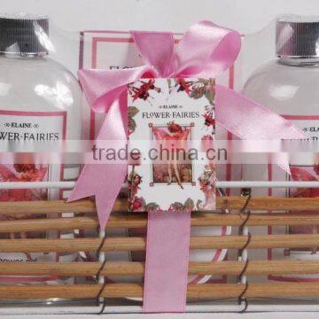 4 PCS BATH SET W/RATTAN BASKET