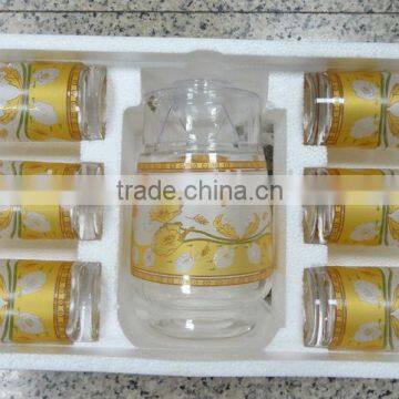 JK034 7pcs Glass Drinking Set With Deco photo-4