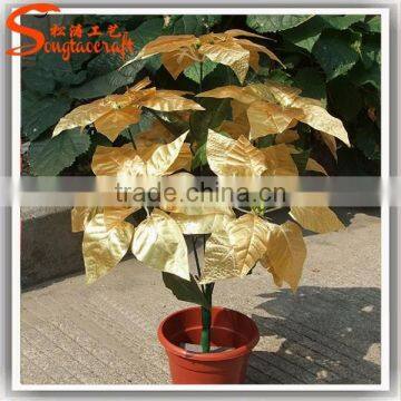 Made in competative artificial poinsettia flower and good quality cheap plastic flower pots wholesale