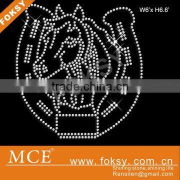 Hot fix rhinestone horse shoe,rhinestone iron on transfer