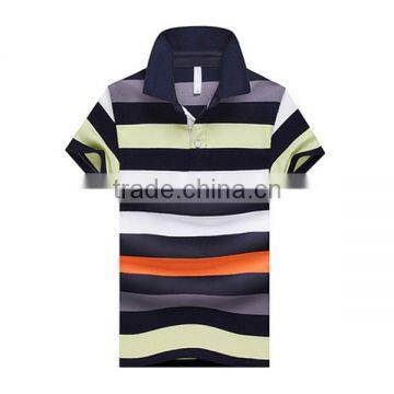100% Polo T-shirt Design Color Combination Mens Polo Collar Striped t Shirt photo-5
