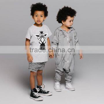 Stylish Hippie Clothes Baby Zebra Pattern Hooded Harem Romper photo-2