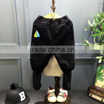 New Style Baby Boy Boutique Corduroy Fake Two Piece Patchwork Pants Pattern photo-2