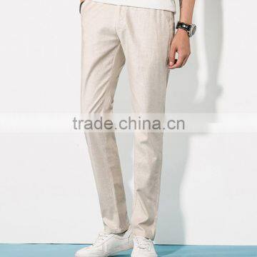 Men's Summer Linen Trousers Thin Straight All-match Size Casual Loose Cotton Pants Custom photo-3