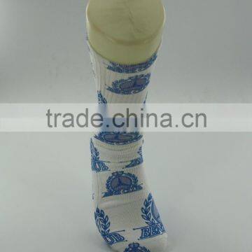 White Thick Polyester Sublimation Printed Men Socks With Free Samples photo-5