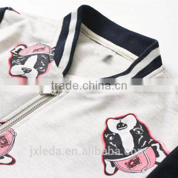 Spring Round Neck Print Baseball Jacket for Woman photo-2