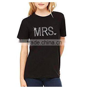 Rhinestone MRS. Bridal T-Shirt - Black photo-2