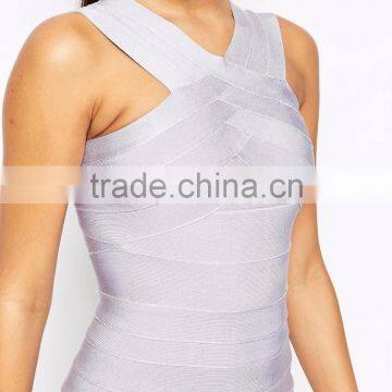 Hot Selling Classic V-neck Bandage Mini Swing Dress Cross Chest Sexy Club Dress For Wholesale photo-2