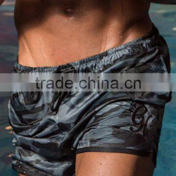 Men's Camo Swim Shorts 100% Polyester Full Sublimation Printed Shorts Fashion Design Beach Shorts Wholesale