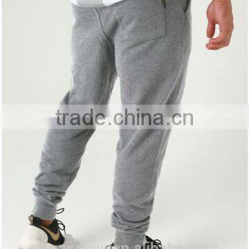 Mens Grey Tapered Gym Jogger Pants Polyester Cotton Fleece Black Fitness Sweatpants Navy Blue Fitted Joggers photo-5