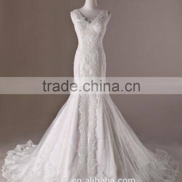 White Satin Appliqued Beaded Lace Sleeveless Wedding Dresses