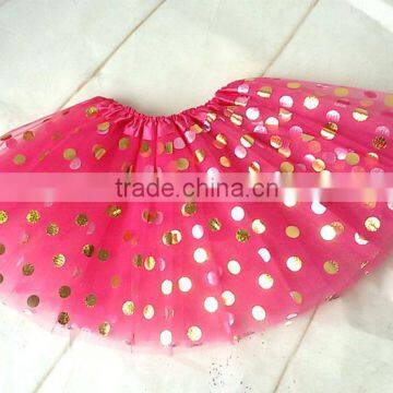 2016 New Baby Girls Tutu Skirt Gold Polka Dot Tutu Pettiskirt photo-5