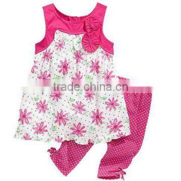 Floral Tunic and Polka Dot Leggings baby clothes set