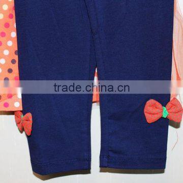 Summer New Style Baby Girl Short Sleeve Dress Set Orange Casual Dress With Bow-knot TP-7957 photo-4