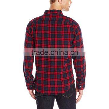 2015 China Custom Wholesale Shirt Red Flannel Shirt With Longsleeve photo-4