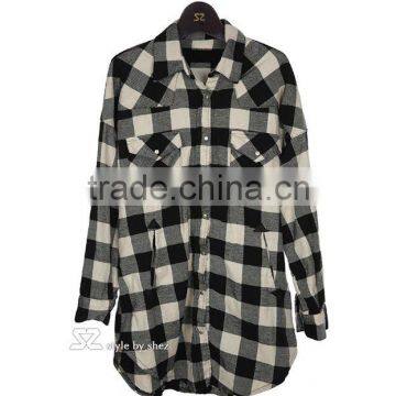 Bulk Wholesale 22 Colors Girl's Plaid Flannel Shirt Female Long-sleeved Plaid Shirt photo-5
